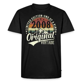 Legendary 2008 - Une chemise d’anniversaire rétro - T-shirt Premium bio Homme - noir - Devant - Nico (187cm)