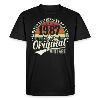 Stylish gift for the 37th birthday of 1987 - Men's Premium Organic T-Shirt - black - Front - Nico (187cm)