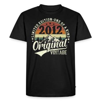 T-shirt d’anniversaire légendaire 2012 - T-shirt Premium bio Homme - noir - Devant - Nico (187cm)