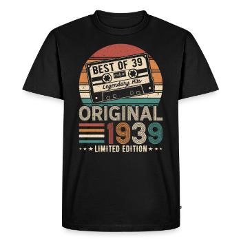 1939 : L’élégance intemporelle pour l’anniversaire - T-shirt Premium bio Homme - noir - Devant - Nico (187cm)