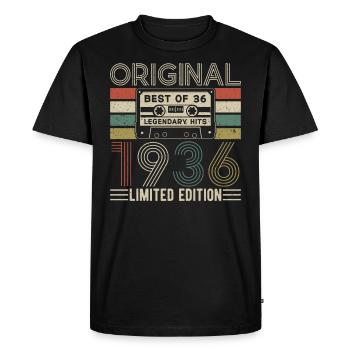 1936 - Une année légendaire - T-shirt Premium bio Homme - noir - Devant - Nico (187cm)