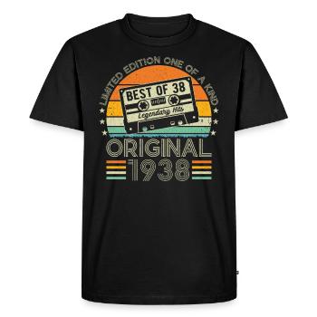 1938 - A legendary journey through time - Men's Premium Organic T-Shirt - black - Front - Nico (187cm)