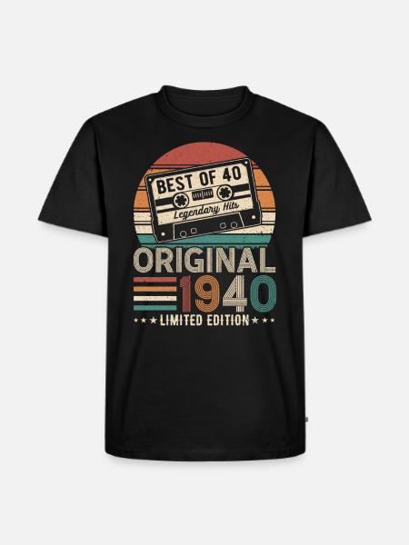 1940 - A legend turns 84 - Men's Premium Organic T-Shirt - black