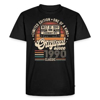 Millésime 1990 - Légendaire Millésime 34e anniversaire - T-shirt Premium bio Homme - noir - Devant - Nico (187cm)