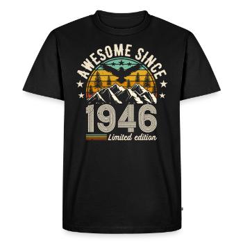 Millésime 1946 - Elégance Intemporelle - T-shirt Premium bio Homme - noir - Devant - Nico (187cm)