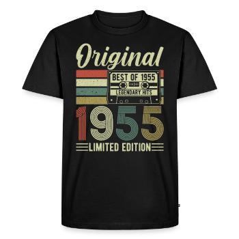1955 - Élégance intemporelle et originalité - T-shirt Premium bio Homme - noir - Devant - Nico (187cm)