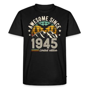 Millésime 1945 - Elégance intemporelle - T-shirt Premium bio Homme - noir - Devant - Nico (187cm)