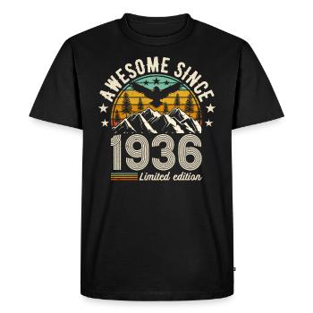 1936 - Une année légendaire - T-shirt Premium bio Homme - noir - Devant - Nico (187cm)