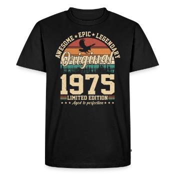 Millésime 1975 - Elégance Intemporelle - T-shirt Premium bio Homme - noir - Devant - Nico (187cm)