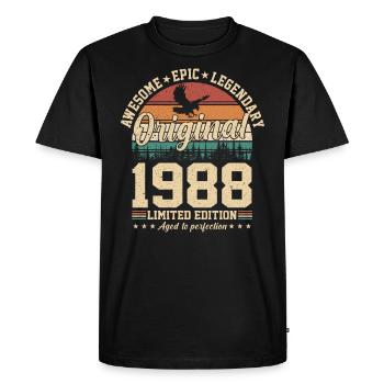 1988 - A Legendary Journey Through Time - Men's Premium Organic T-Shirt - black - Front - Nico (187cm)