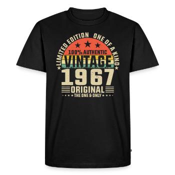 Millésime 1967 – L’élégance intemporelle - T-shirt Premium bio Homme - noir - Devant - Nico (187cm)