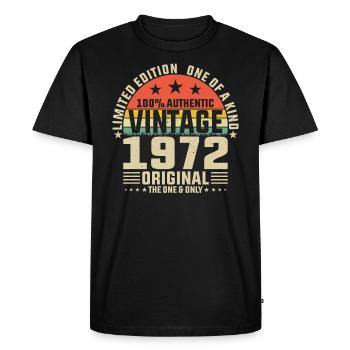 1972 - Une année légendaire - T-shirt Premium bio Homme - noir - Devant - Nico (187cm)