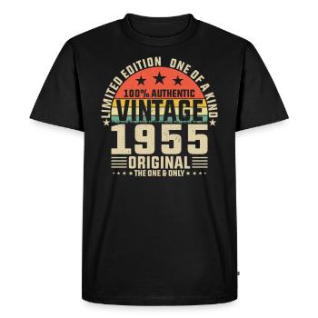 1955 - A legendary vintage - Men's Premium Organic T-Shirt - black - Front - Nico (187cm)