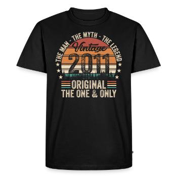 Millésime 2011 - Originalité intemporelle - T-shirt Premium bio Homme - noir - Devant - Nico (187cm)