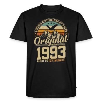 Millésime 1993 - Elégance intemporelle - T-shirt Premium bio Homme - noir - Devant - Nico (187cm)