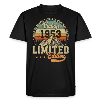 1953 : L’élégance intemporelle - T-shirt Premium bio Homme - noir - Devant - Nico (187cm)