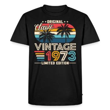 Jubilé 1973 - L’élégance intemporelle - T-shirt Premium bio Homme - noir - Devant - Nico (187cm)