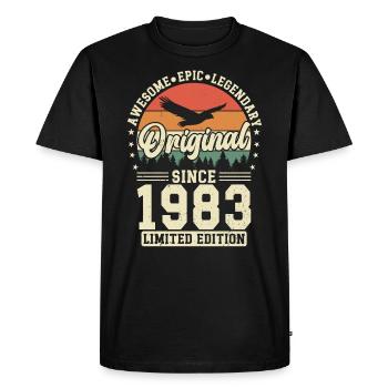 1983 - L’élégance intemporelle - T-shirt Premium bio Homme - noir - Devant - Nico (187cm)