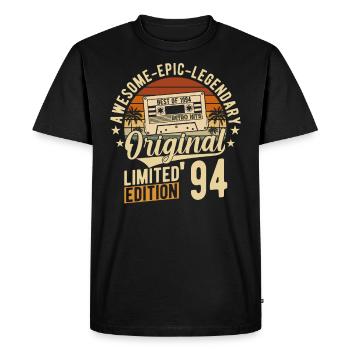 Millésime 1994 - Elégance intemporelle - T-shirt Premium bio Homme - noir - Devant - Nico (187cm)