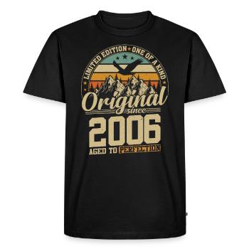 Millésime 2006 Anniversaire - T-shirt Premium bio Homme - noir - Devant - Nico (187cm)