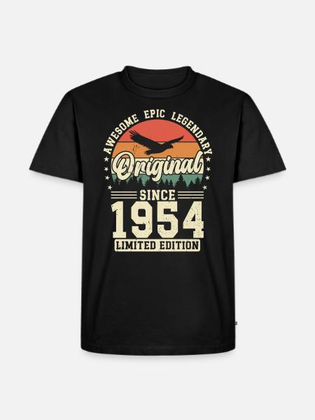 1954: Legendary 70th birthday - Men's Premium Organic T-Shirt - black