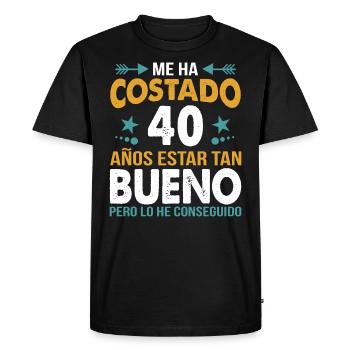 Célébration du 40e anniversaire Vintage - T-shirt Premium bio Homme - noir - Devant - Nico (187cm)
