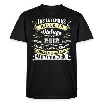 Fête d’anniversaire vintage 2012 - T-shirt Premium bio Homme - noir - Devant - Nico (187cm)