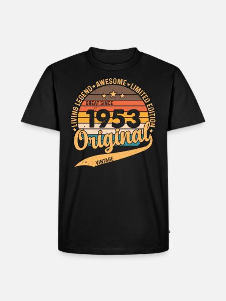 70 års fødselsdag årgang 1953 - Herre Premium økologisk T-shirt - sort