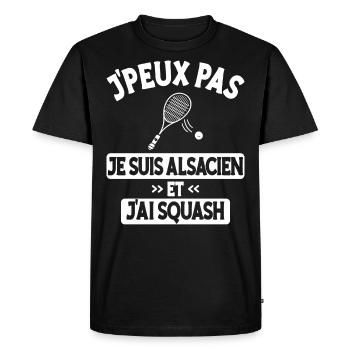 Je Peux Pas J'Ai Squash Alsacien - T-shirt Premium bio Homme - noir - Devant - Nico (187cm)
