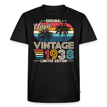 Vintage 86 Geburtstag Retro Style 1938 - Männer Premium Bio T-Shirt - Schwarz - Vorne - Nico (187cm)