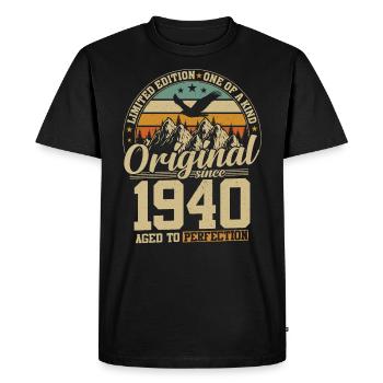 Vintage Birthday 84 Years 1940 - Men's Premium Organic T-Shirt - black - Front - Nico (187cm)