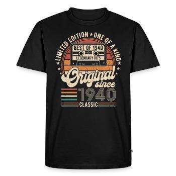 Millésime 84e anniversaire – Millésime légendaire 1940 - T-shirt Premium bio Homme - noir - Devant - Nico (187cm)