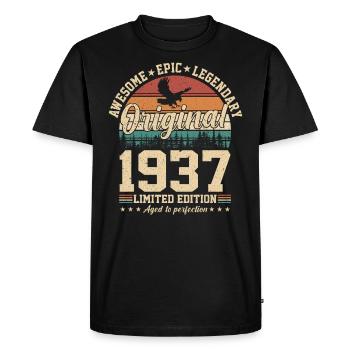 Légendaire 87e anniversaire rétro cadeau 1937 - T-shirt Premium bio Homme - noir - Devant - Nico (187cm)