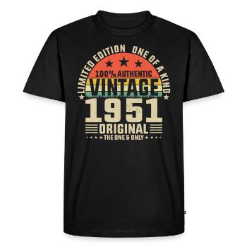 73e anniversaire Vintage 1951 Style rétro - T-shirt Premium bio Homme - noir - Devant - Nico (187cm)