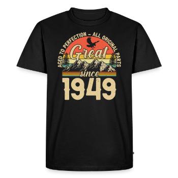 Born in 1949 - Legends turn 75 - Men's Premium Organic T-Shirt - black - Front - Nico (187cm)