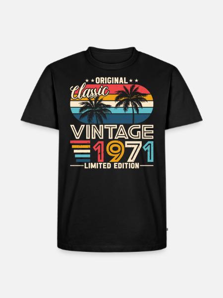 Millésime 1971 Anniversaire - T-shirt Premium bio Homme - noir