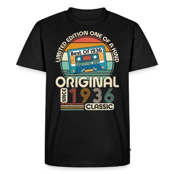 Millésime 1936 - Une année légendaire ! - T-shirt Premium bio Homme - noir - Devant - Nico (187cm)