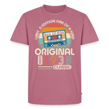 Vintage Geburtstag 1938 - Männer Premium Bio T-Shirt - Mauve - Vorne - Nico (187cm)