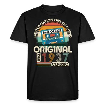 87e anniversaire Vintage 1937 Style rétro - T-shirt Premium bio Homme - noir - Devant - Nico (187cm)