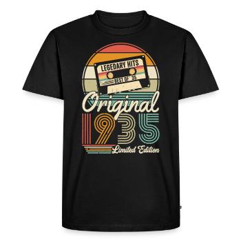 Millésime 1935 - Rétro - T-shirt Premium bio Homme - noir - Devant - Nico (187cm)