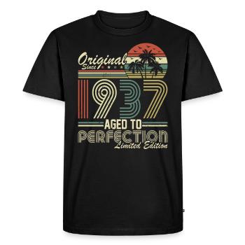 87. Geburtstag Vintage Retro 1937 - Men's Premium Organic T-Shirt - black - Front - Nico (187cm)