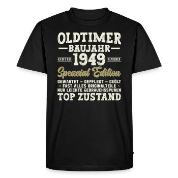 Vintage 1949 Birthday Legendary 75th Birthday - Men's Premium Organic T-Shirt - black - Front - Nico (187cm)