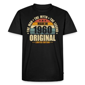 Anniversaire des années 1960 - T-shirt Premium bio Homme - noir - Devant - Nico (187cm)