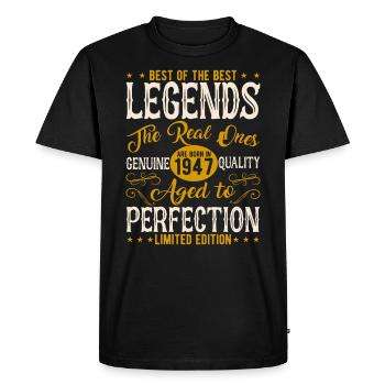 Légendaire 77e anniversaire - Vintage Vintage - T-shirt Premium bio Homme - noir - Devant - Nico (187cm)
