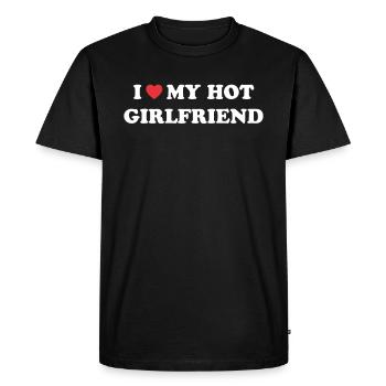 Love my hot girlfriend - Men's Premium Organic T-Shirt - black - Front - Nico (187cm)