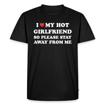 Amour À Ma Copine Chaude - T-shirt Premium bio Homme - noir - Devant - Nico (187cm)