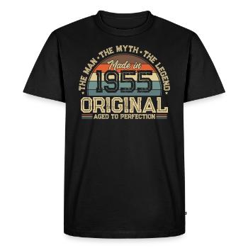 Jahrgang 1955 – Legend wird 69! - Men's Premium Organic T-Shirt - black - Front - Nico (187cm)