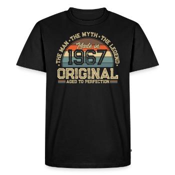 Légendaire 57e anniversaire Style rétro 1967 - T-shirt Premium bio Homme - noir - Devant - Nico (187cm)