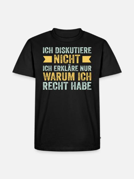 Rechthaber Erklärung - Männer Premium Bio T-Shirt - Schwarz