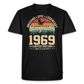 Legendary 1969 Birthday - Men's Premium Organic T-Shirt - black - Front - Nico (187cm)